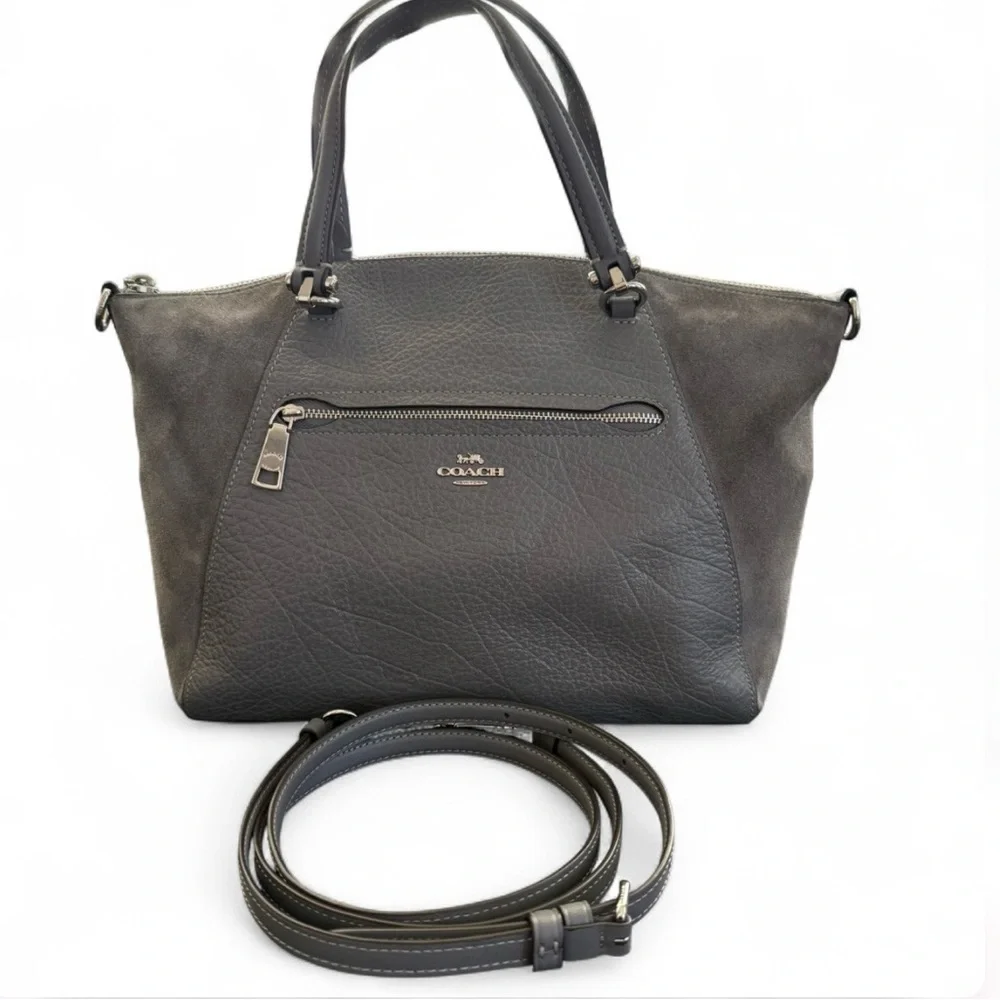 COACH Prairie Satchel & Crossbody | F79999 | Heather Grey Leather & Suede | EUC - Picture 3 of 11